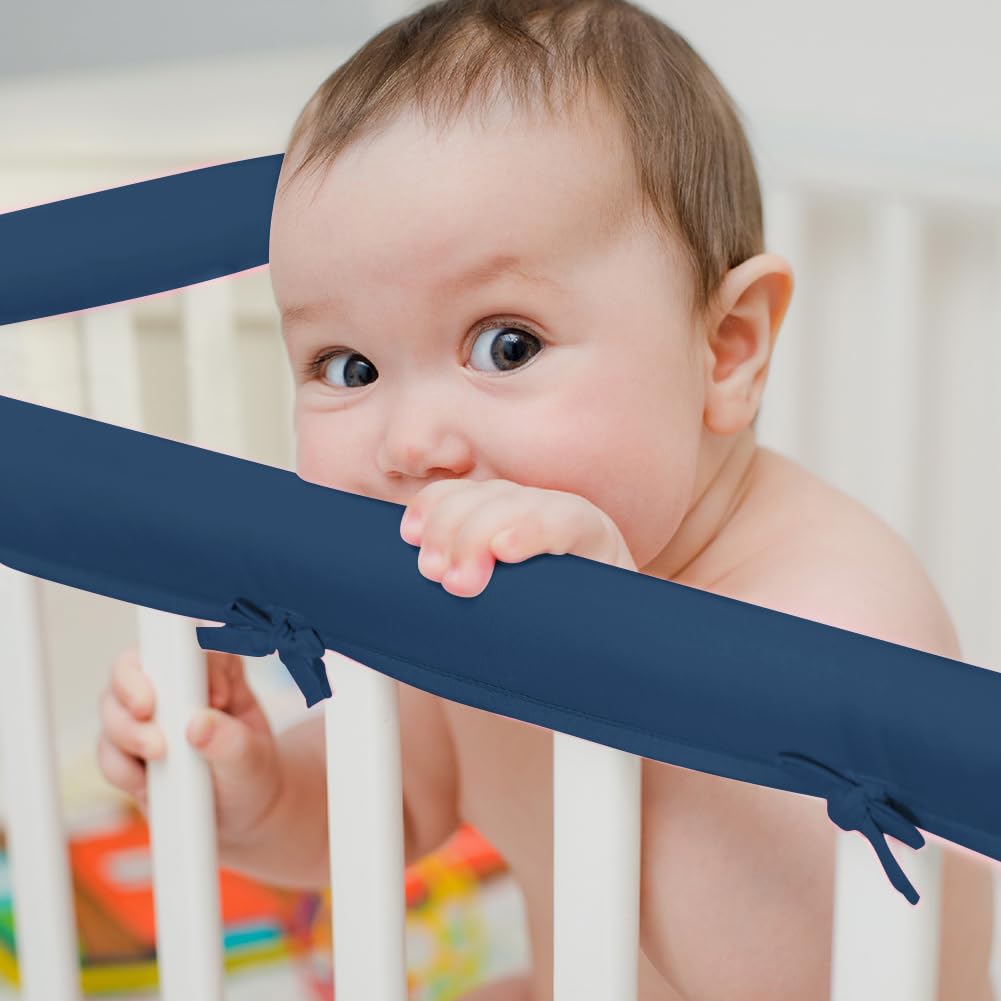 3PCS Baby Crib Rail Cover Cot Rail Protector Set Crib Anti-Collision Protection Edge Strip Infant Bed Rails Protective Covers Playpen Wrap Guardrail Soft Padded Cushion Fits Side and Front Rails
