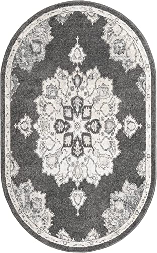 Tapete decorativo Unique Loom Oval 5 x 8 pies miniatura 3