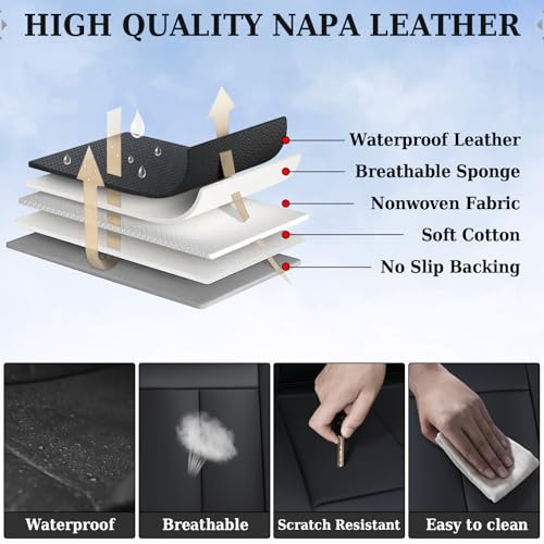 Image of Coverado Dog Car Seat Cover for Back Seat Cover, Black Rear Car Seat Covers, 3-Pieces Waterproof Car Seat Cushion, Car Seat Protector, Leather Seat Cover Seat Protector Universal Fit Most Cars