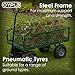 Oypla Heavy Duty Metal Gardening Trolley - Green Trailer Cart