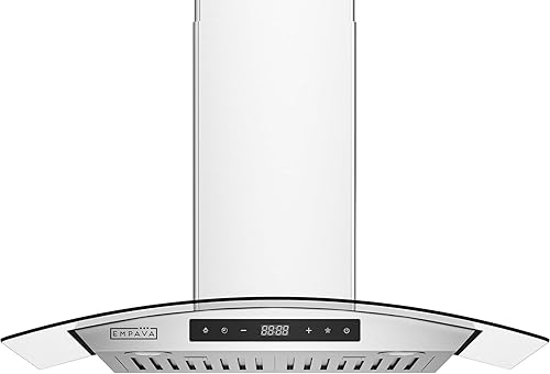 Empava Campana extractora para montaje en pared de 30 pulgadas, conductossin conductos para cocina con estilo moderno, 400 CFM, 3 velocidades,