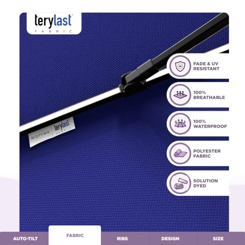 Image of Midtown Umbrellas LED Swilt - 10 Ft Solar LED Patio Umbrella, Midnight