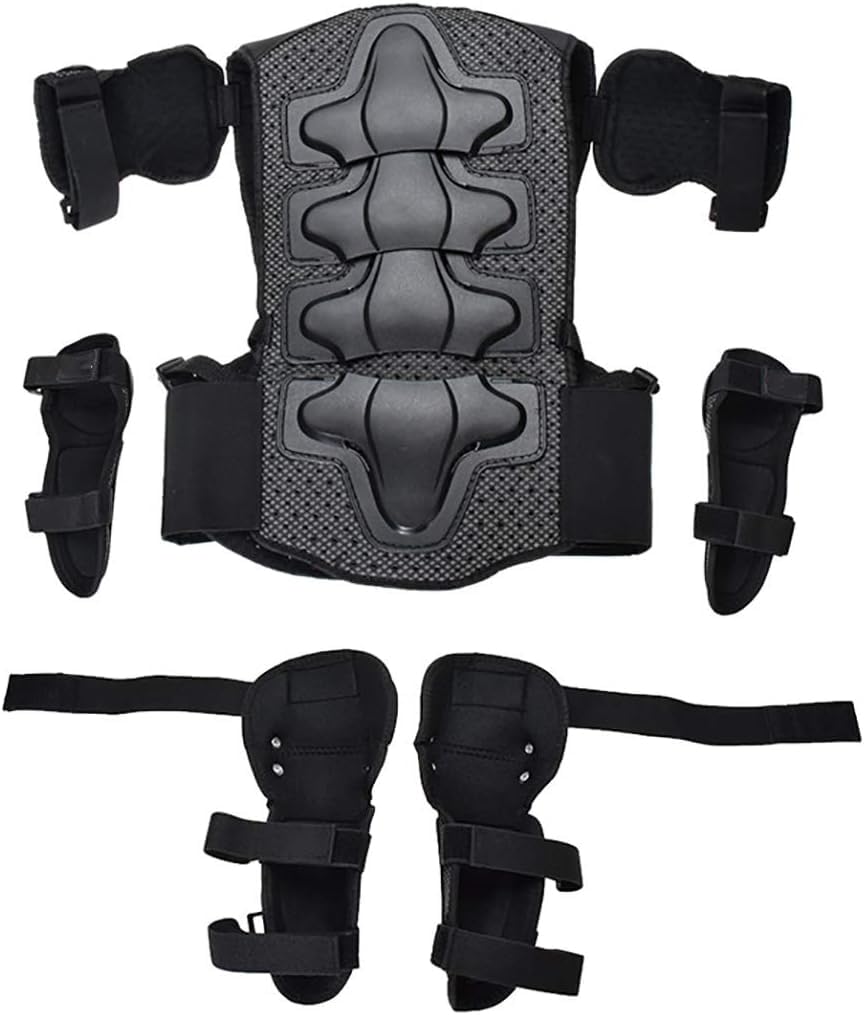 Fansport Set Armatura Moto Per Bambini - 5 Pezzi Con Ginocchiere, Gomitiere E Pettorina - Foto 7