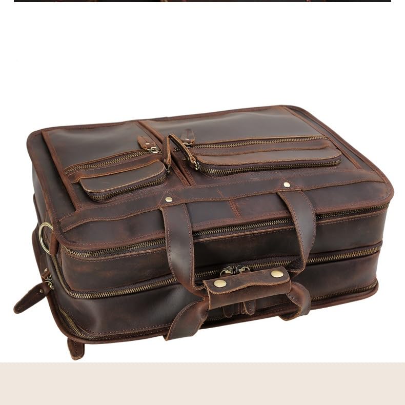HBJWOV Leather Briefcase for Men,Business Travel Messenger Bag,Large Laptop Work Bag4