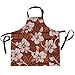 Delantal de peluquero con bolsillos, hawaiano, tropical, hibisco, impermeable, ajustable, para cuello, peluquería, para mujeres y hombres, Flores hawaianas vintage, talla única