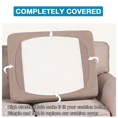 Flamingo P High Stretch Seat Cushion Cover Sofa Cushion Furniture Protector For Sofa Seat Sofa Slipcover Sofa Cover Soft Flexibility With Elastic Bottom (3 Pieces Cushion Covers, Sand) #TOP5