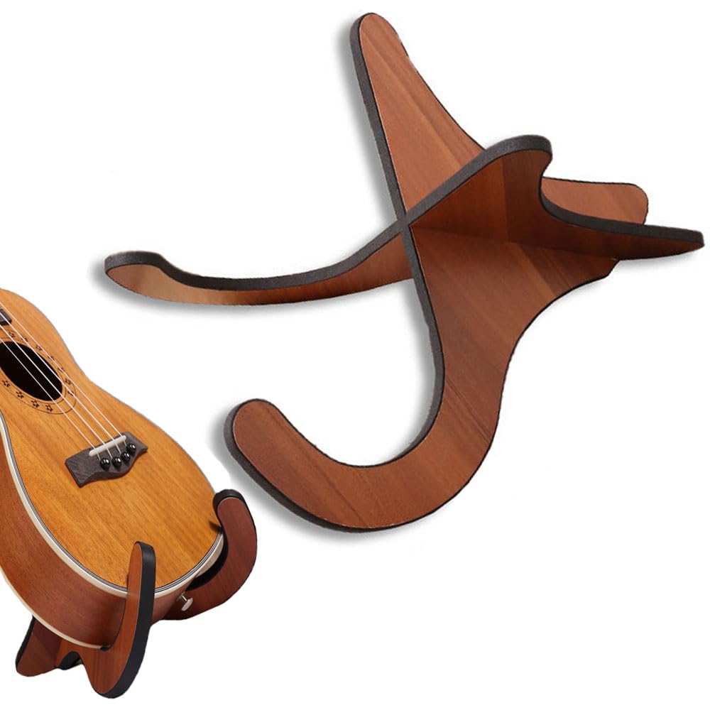 Supporto Ukulele In Legno - Stand Portatile Per Chitarra E Mandolino - Foto 8
