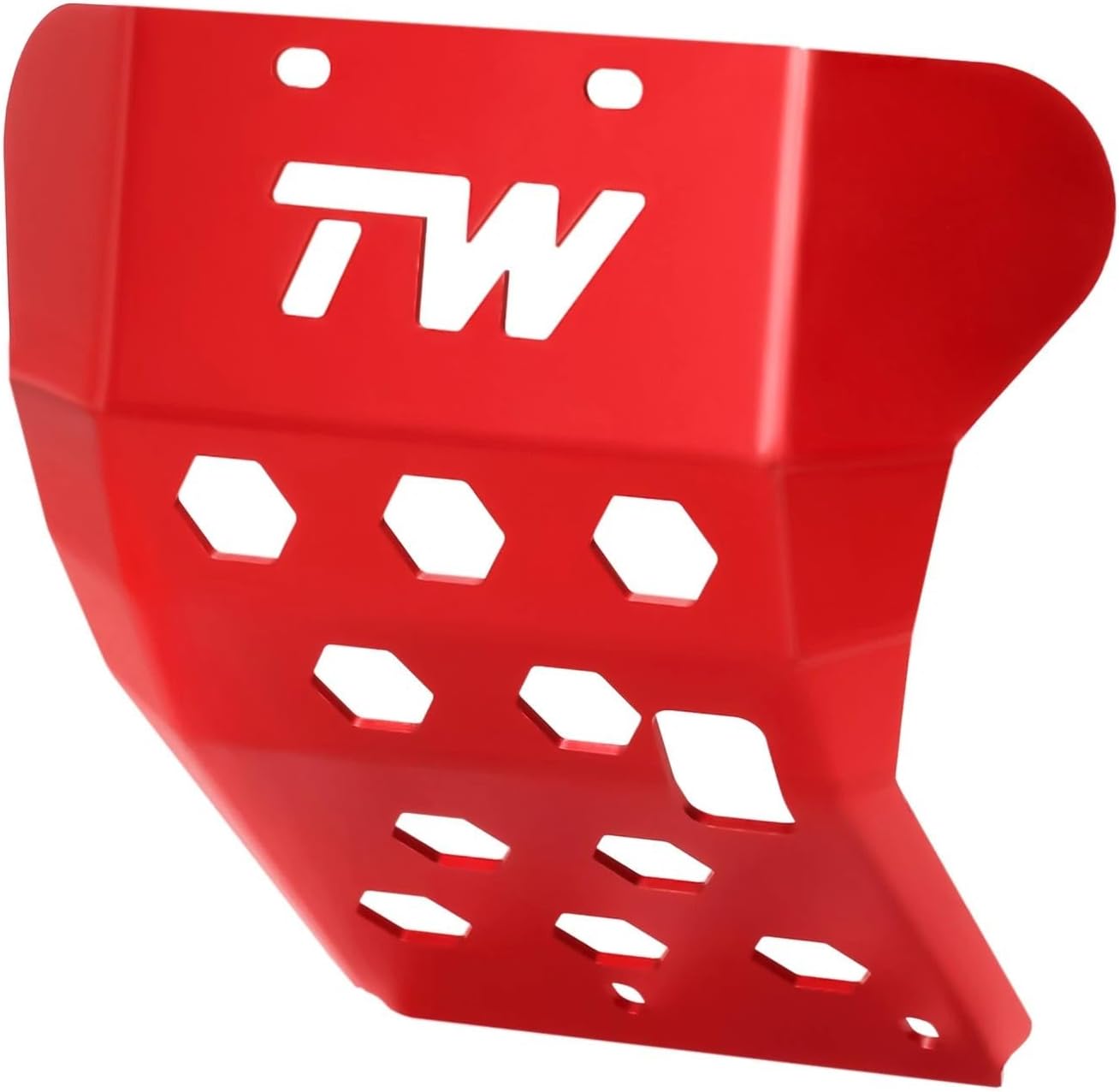 TW200 Skid Plate - Front Engine Bash Cover Guard Compatible with 1987-2025 TW 200 - Skidplate Thickness Enhancement with Engine Heat Dissipation Holes (Red)