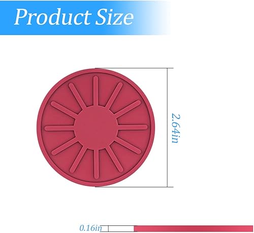 Miniatura 2 de Paquete de 4 posavasos de automóvil para portavasos de automóvil de 2.68 pulgadas de silicona antideslizante de inserción automática, tapetes