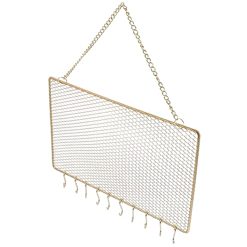 PRETYZOOM Wall Mounted Jewelry Organizer Space Efficient Hanging Jewelry Holder for Necklaces Bracelets and Earrings Sturdy Metal Design Stylish Wall Jewelry Display for Apartments