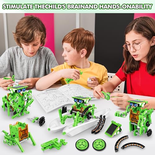 Image of Bottleboom STEM 13 in 1 Education Solar Power Robot Toys for 8-12 Year Old Boys Science Kits Educational Toys for Kids Robotic Experiments Birthday Gifts for 8 9
