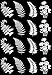 Fern Fronds White Fused Glass Decals