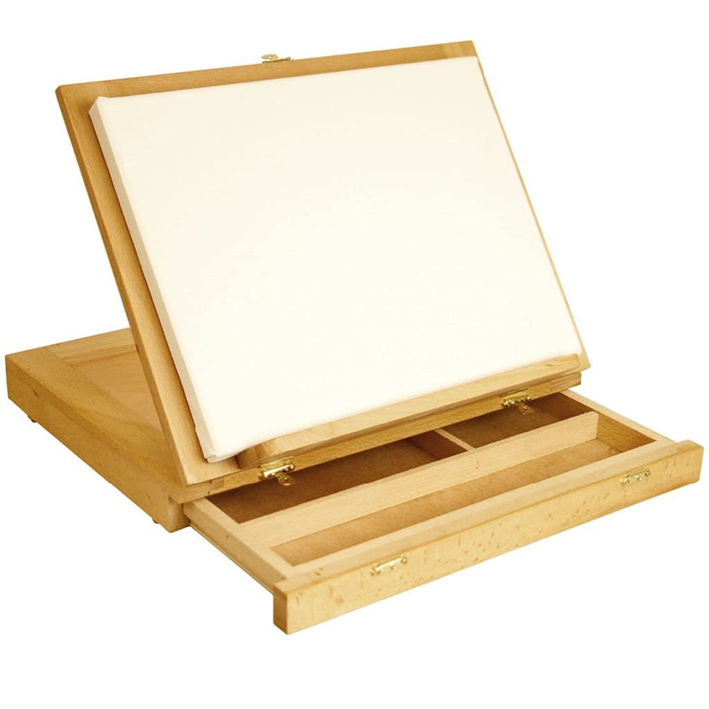 MYUYEE Adjustable Wood Desk Table Easel With Storage Drawer, Premium Sketch Rack Storage For Artists