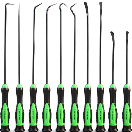 SWANLAKE 10-Piece Hook and Pick Set Automotive Pick Tool Set for Car Auto Oil Seal/O-Ring Seal Gasket Hook Puller Remover Tools