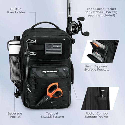 Image of KastKing BlowBak Tactical Sling Tackle Bag-Lightweight Fishing Backpack Storge Fishing Gear and Equipment,Gift for Men