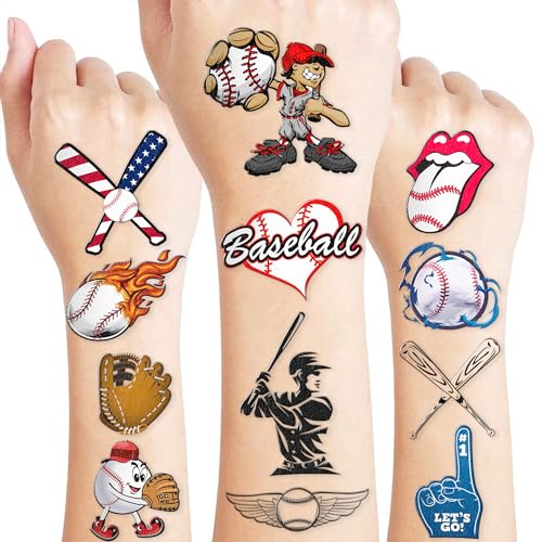 Generic Baseball Temporary Tattoos Birthday Party Supplies Decorations 96 Pcs Tattoos Stickers Sport Game Player Summer Olympic Cute Party Favors Kids Boys Girls Gifts Ideas Classroom School Prizes Themed thumb #7