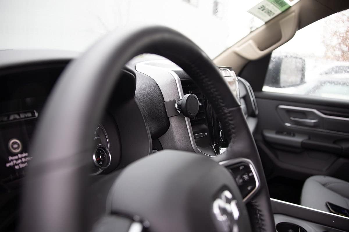 Course Motorsports Phone Mount Wireless Charging and Car Phone Holder for Dodge Ram 1500-5500 2019+ New Body - Will not fit TRX, Limited '21+ Power Wagons or '20+ Laramie Longhorn - Left Side Black