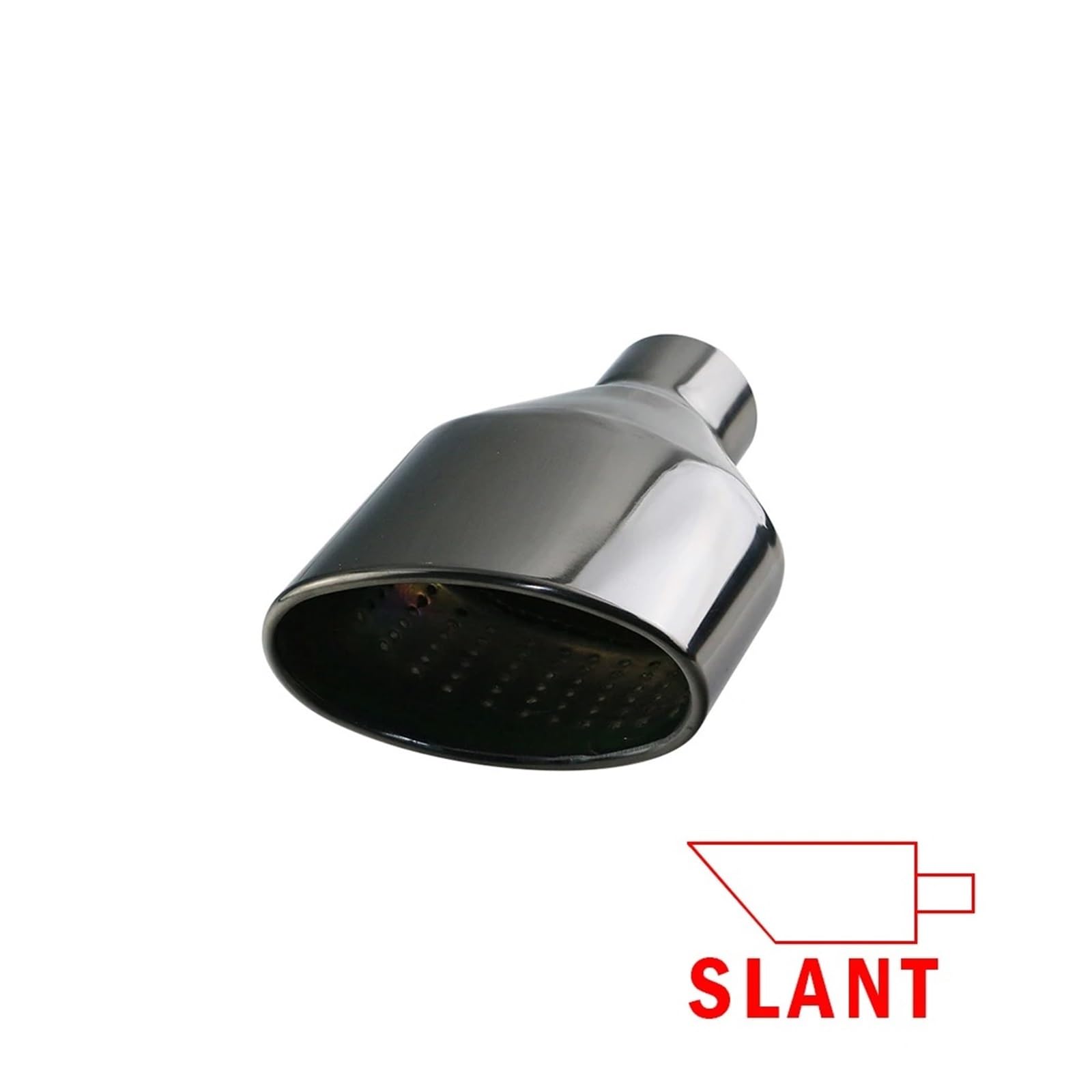 D'échappement Silencieux Embout D'échappement Universel Pour Voiture En Acier Inoxydable Poli Sortie Ovale Ou Roulée Inclinée(H0DJ3027f-R)