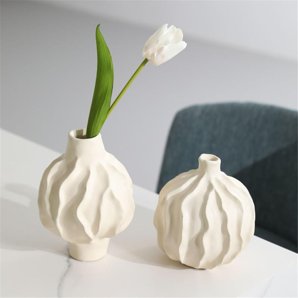 Amazon.com: DINBOZ26X Vases for Flowers White Retro Ceramic Vase