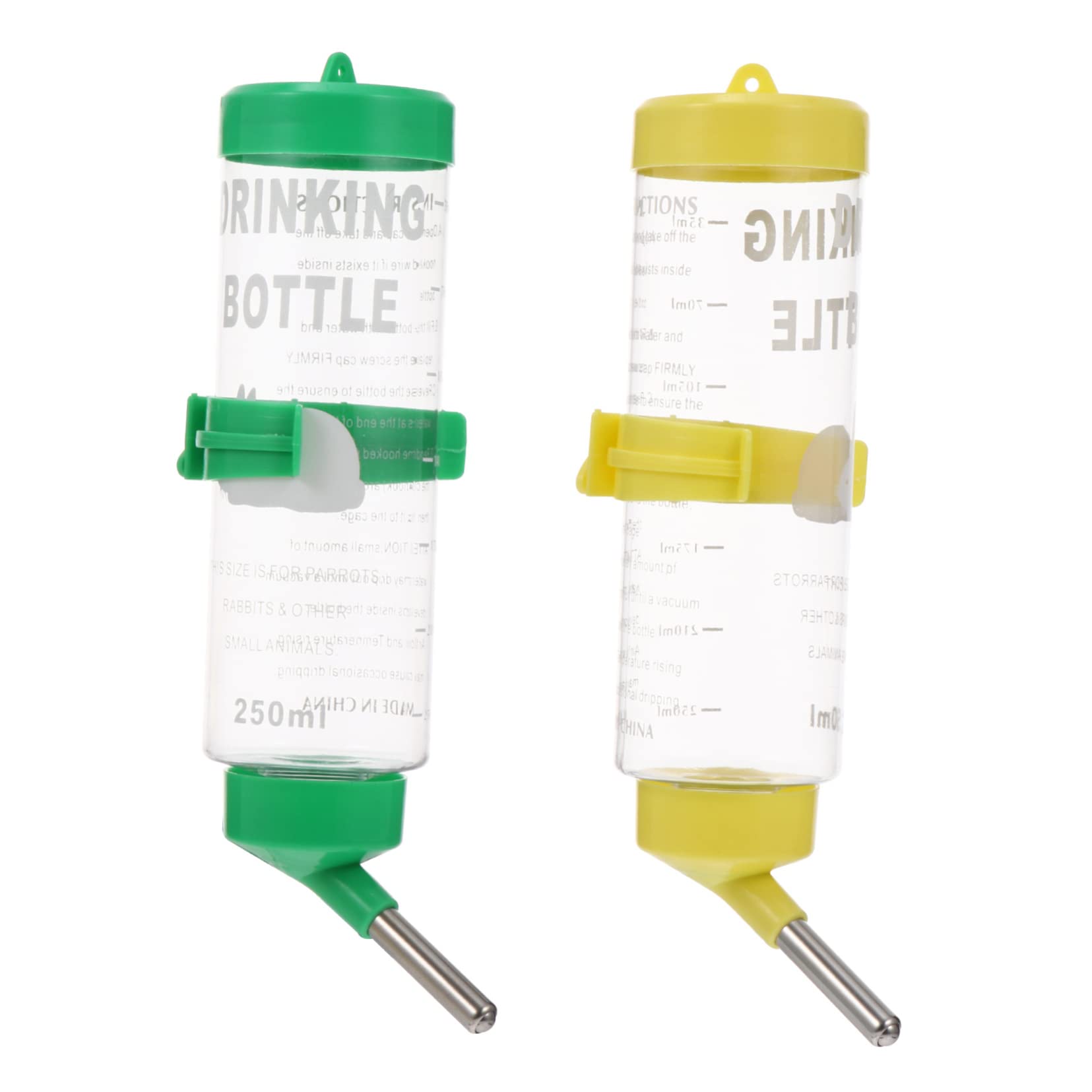 POPETPOP Rabbit and Chinchilla Water Feeder 2pcs 250ml Pet Water Fountains Safe Material Easy to Use