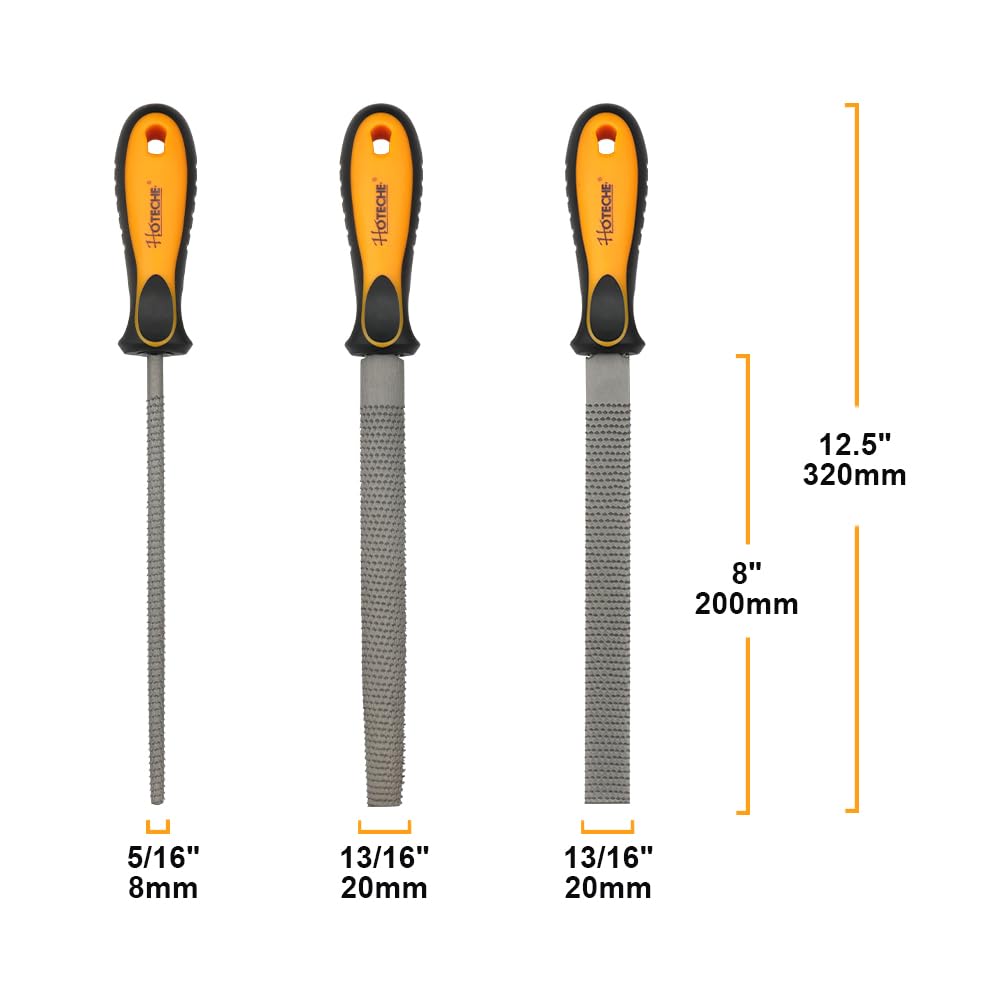 HOTECHE 3Pcs Wood Rasp Set, Black&yellow - Image 2