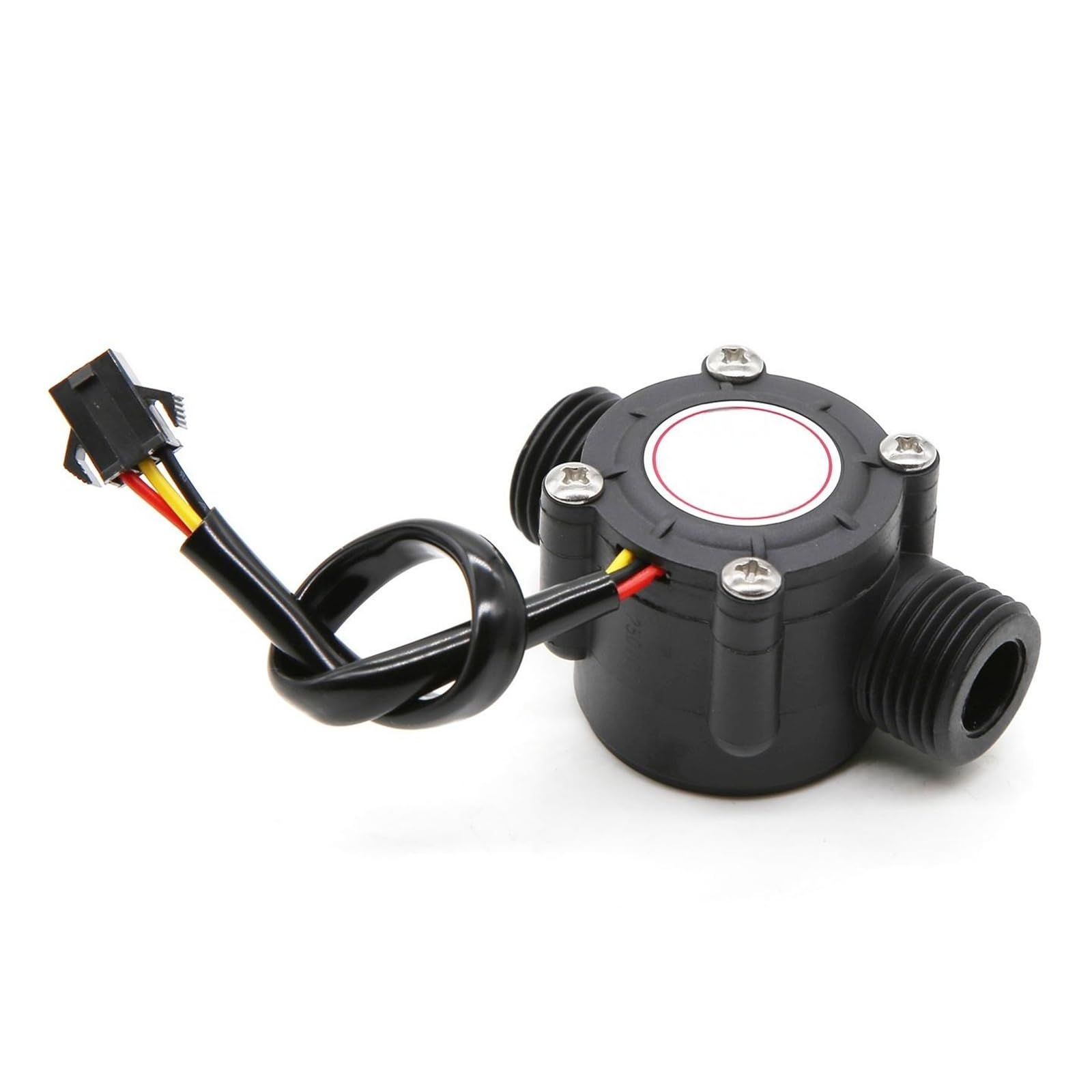 Water Flow Sensor Hall Effect Switch Heater G1/2" Male Thread S201 for Home Water Flow Calculation(Black)