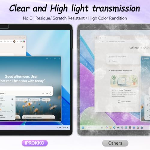Image of IPROKKO 2Pcs Blue Light Screen Protector for Surface Pro 11 /10 /9 /8 /X | 13-Inch Microsoft Tabler Laptop, Matte Paperfeel PET Film, Anti-Glare & Fingerprint, Eye Protection, HD, Easy Install