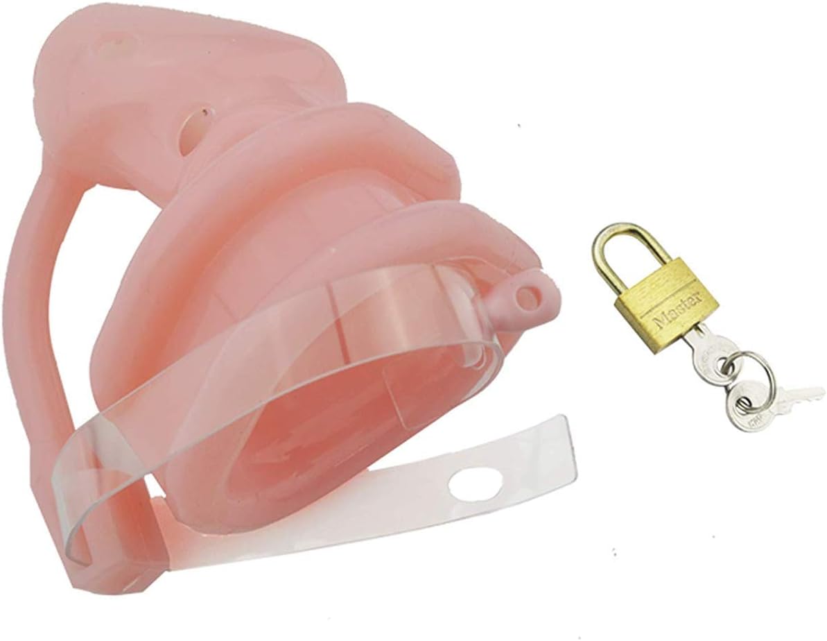 NTZV Shirt New Latest Design Birdlocked Pico Massage Silicone Spikes Massage Male Chastity Small Cage A128,Pink,with 40mm Ring