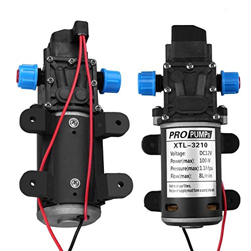 12V DC 100W 8L / Min 160Psi Pompa ad Acqua Autoadescante a Membrana ad Alta Pressione,pompa dellacqua a membrana per camper, barche, roulotte e il giardino