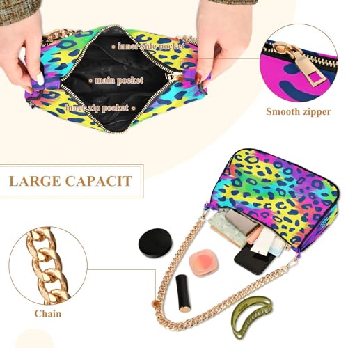 Image of Shoulder Bags for Women Animal Zebra Leopard Cheetah Tiger Print Hobo Tote Handbag Small Clutch Purse with Zipper Closure