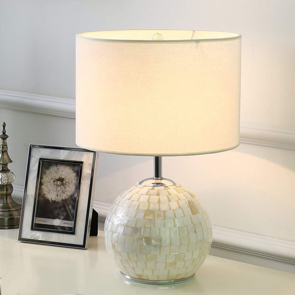 Lampy stołowe do sypialni Lampa biurkowa LED Shell Glass w kolorze białym Nowoczesny przycisk przełączający Lampa nocna do sypialni Pokój do nauki Kreatywny 20”