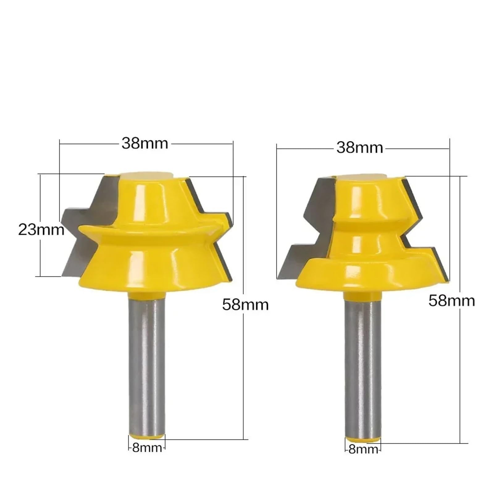 2 szt. 8MM frez trzpieniowy rzeźba w drewnie zamek ukośny router-22,5 stopnia klej zestaw części stolarskich stolarka