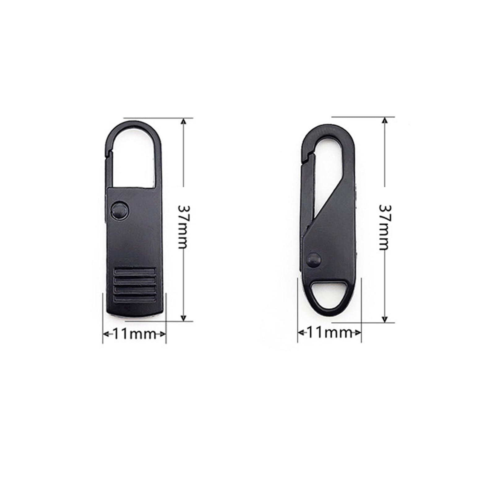 Recambios para tiradores de cremallera, Kit de repuesto tiradores cremallera for bolsos y ropa, paquete 5, 37x11 mm(Style D)