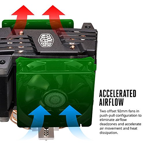 Image of Cooler Master Hyper D92 - CPU Air Cooler with Dual 92mm Offset Push-Pull Fans and Accelerated Cooling System