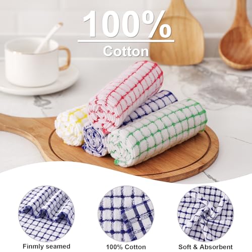 Kitinjoy Cotton 8 Pack Terry Kitchen Dish Cloths, 12 X 12 Inches Super Soft And Absorbent Dish Rags, Quick Drying Dish Towels For Washing Dishes thumb #1