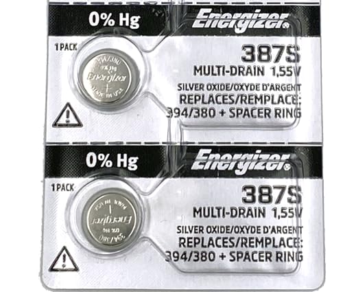 Batería de Reloj Energizer 387S de Óxido de Plata Pack 2