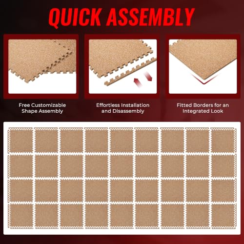 Image of SUPERJARE 0.79'' Extra-Thick 36 Pcs 144 Sq Ft Exercise Equipment Mats