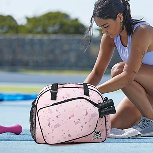 Image of Boulder Bee Pickleball Bags, Premium Pickleball Tote Bag for Girls, Women's Hand /Shoulder Gym Bag w Water Bottle Holder, with Pickleball Racquet /Paddle Holder