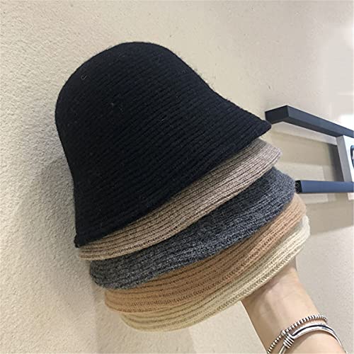 Czsycdsf Solid Color Faux Shearling Bucket Hats For Women, Winter Bucket Hat Casual Fluffy Warm Windproof Knit Wool Fisherman Cap Nylon Basin Hat Soft Outdoor Fishing Cap For Womens Girls, Coffee #TOP6