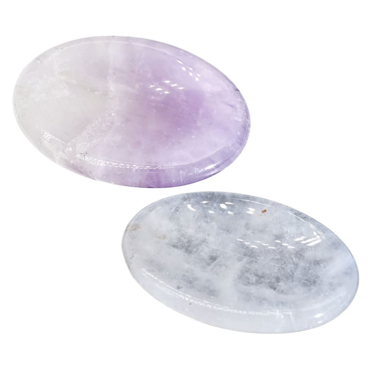 PLAFOPE 10kawałki Naturalny Kamień Masujący Owalna Płytka Do Gua Sha Kryształowy Wyciskacz Do Stresu Wygodny Worry Stone Twarz Szyję i
