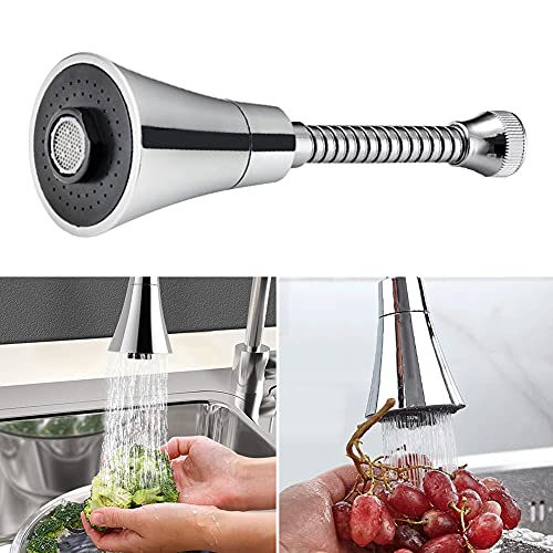 Image of Kitchen Faucet Head Replacement, Kitchen Sink Faucet Parts, Pull Down Faucet Sprayer Head Nozzle, Stream Spray and Pause Mode Can Rotate 360(Faucet with Nozzle, Set of 2)