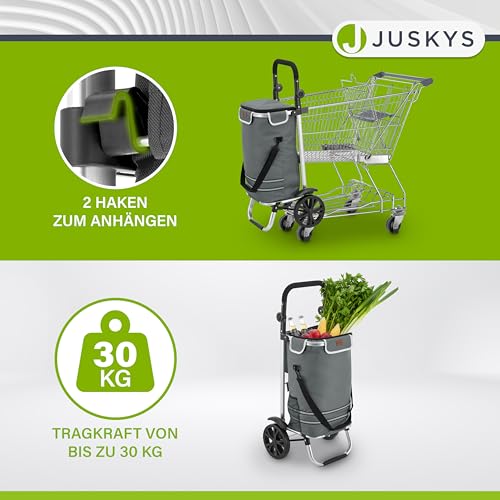 Juskys Einkaufstrolley 3in1 mit 2 Rollen für Shopping - 56 L Tasche abnehmbar - Trolley klappbar & modern - Sackkarre Einkaufsroller Grau – Bild 6