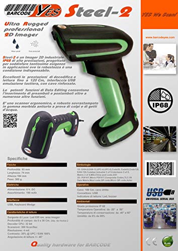 Lecteur de code barre 2D étanche IP68 pour décoder les QRcodes abîmés