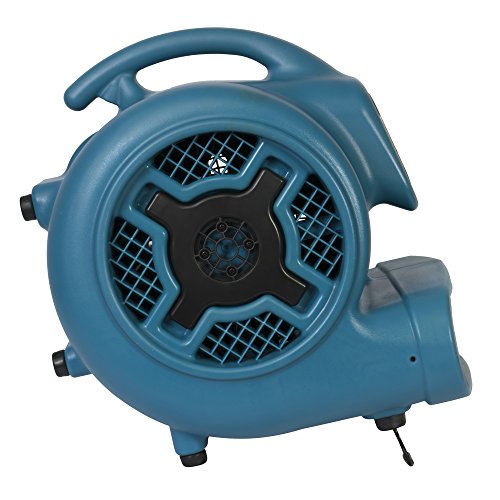 Image of XPOWER X-830 Pro 1 HP 3600 CFM Centrifugal Air Mover, Carpet Dryer, Floor Fan, Blower, for Water Damage Restoration, Janitorial, Plumbing, Home Use Blue