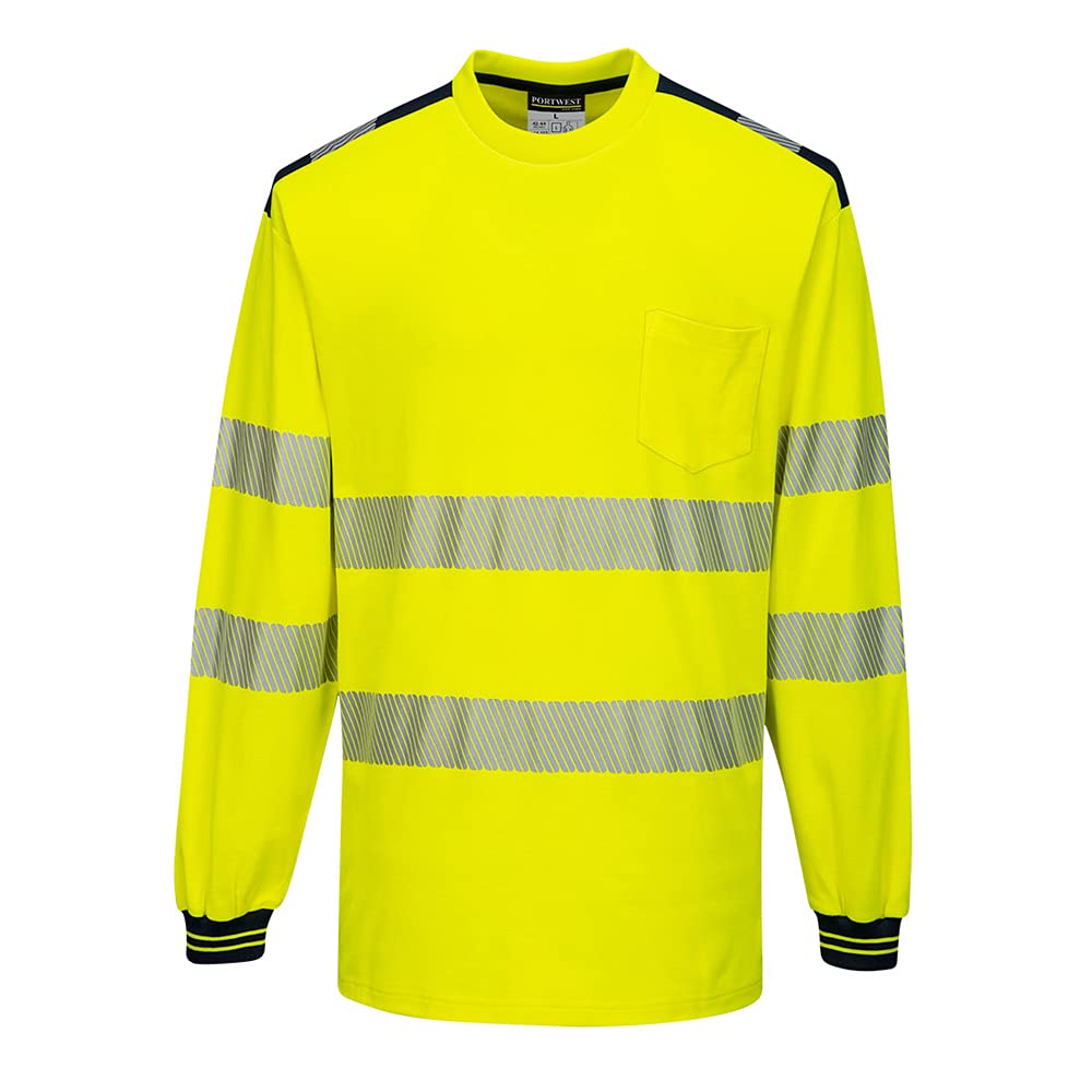 Amazon.com: Portwest T185 PW3 Hi-Vis Long Sleeve Safety T-Shirt