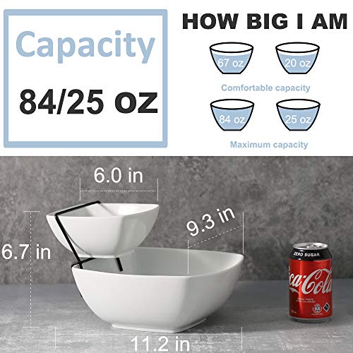 Chip and Dip Serving Set, 2 Tier Chip and Dip Bowls with Stand, Tiered Serving Stand, Food Server Display for Parties, Entertaining - Image 3