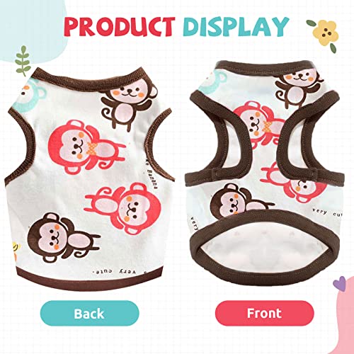 Hrttsy Small Dog Shirt Cute Puppy Cat T Shirt Clothes Soft Cotton Sleeveless Tee Shirts For Small Dogs Cats Summer Doggy Vest Tee Shirt Chihuahua Yorkie Shih Tzu Pet Apparels(Coffee Monkey,Xs) #TOP4