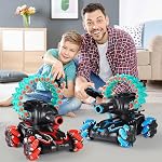 RC Car Shoot Nerf Bullet,Rc Tank That Shoots,Battle ANK with Nerf Remote Control Tank That Shoots Foam Darts-Stunts, 16 Foam Darts - Birthday Presents ForKids 7 8 9 10 11 Year Old(red)