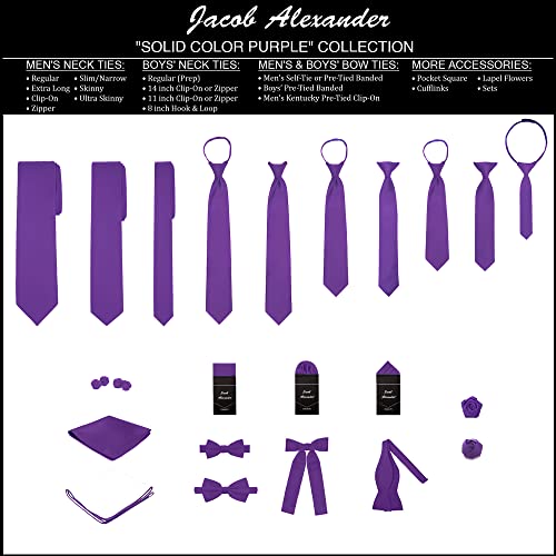Image of Jacob Alexander Men's Pretied Banded Adjustable Solid Color Bowtie