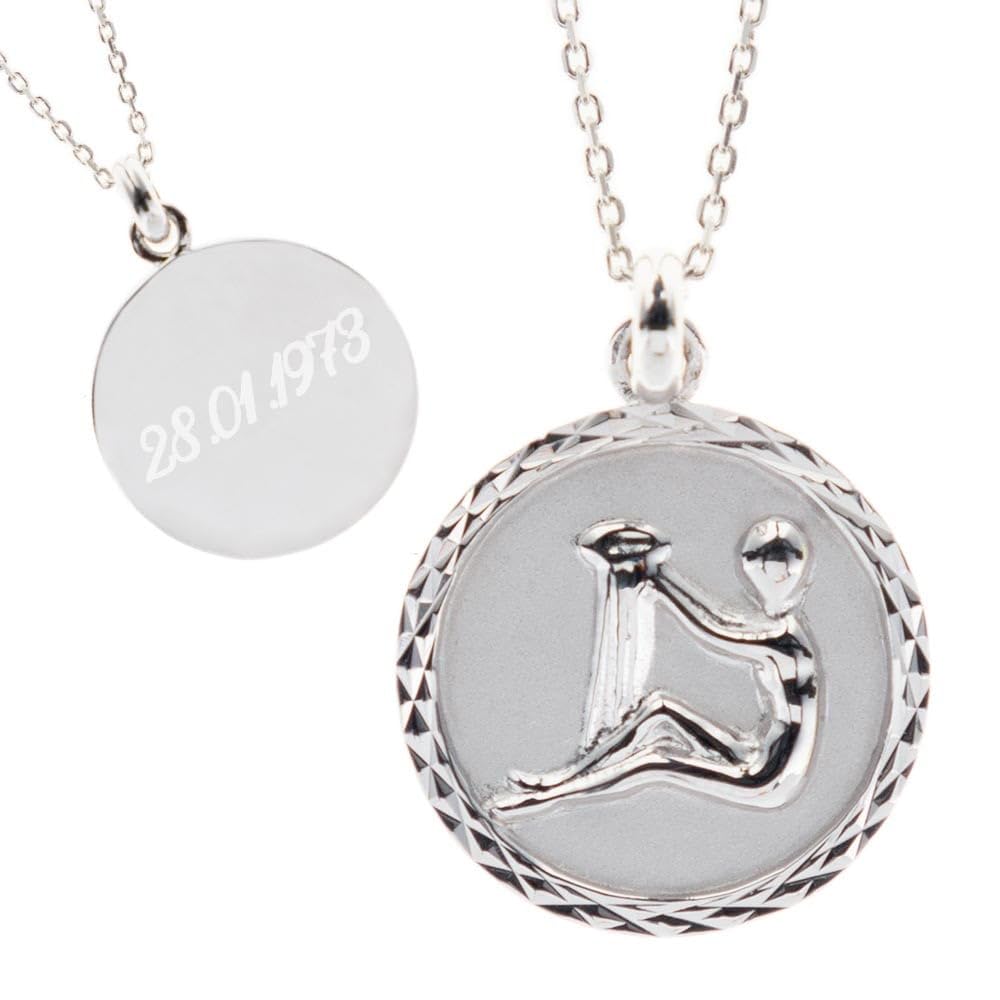 Ocadeau Collar Zodiacal Personalizado en Plata de Ley - Colgante astrológico Personalizado con Texto Grabado - Una Joya Celestial a su Imagen